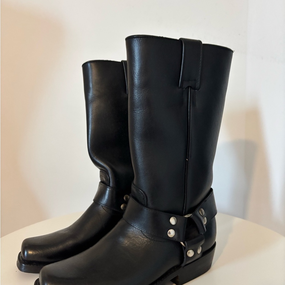 Black Leather Combat Boots